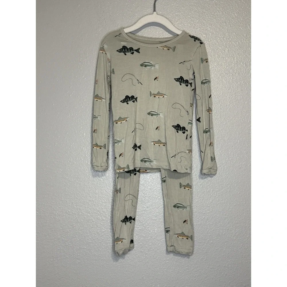 Kyte Baby 4T Bamboo Fishing Pajama Set Fish Outdoors Long Sleeve